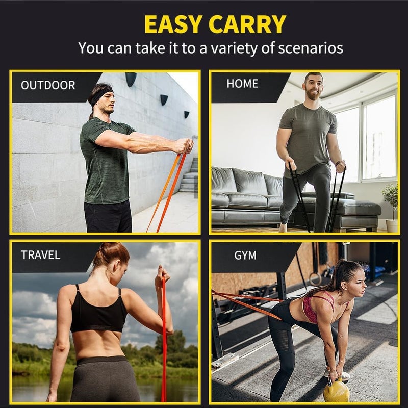 ROSAPOAR Resistance Band Pull up Band Fitness Exercise Bands Natural Latex for Workout Body Stretch Powerlifting Band Fitness Sport Training at Home/The Gym - Image 5